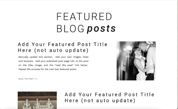 New York Template website Featured Post Section